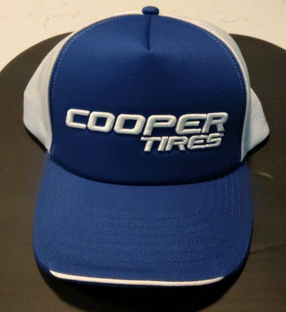 Cooper Tires Hat Blue/White Mesh Adjustable Size New